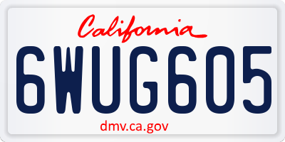 CA license plate 6WUG605