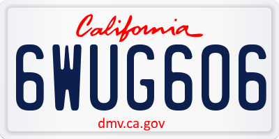CA license plate 6WUG606