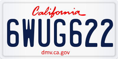 CA license plate 6WUG622