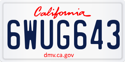 CA license plate 6WUG643