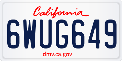 CA license plate 6WUG649