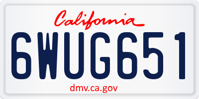 CA license plate 6WUG651