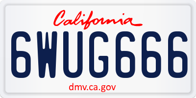 CA license plate 6WUG666