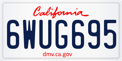 CA license plate 6WUG695