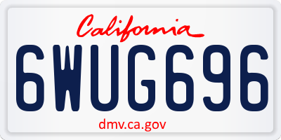 CA license plate 6WUG696