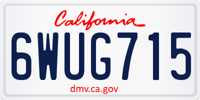 CA license plate 6WUG715