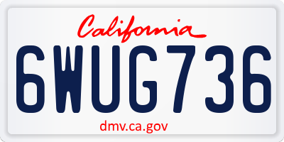 CA license plate 6WUG736