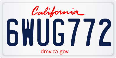 CA license plate 6WUG772