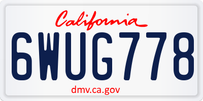 CA license plate 6WUG778
