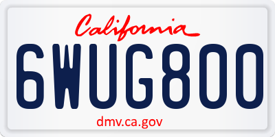 CA license plate 6WUG800