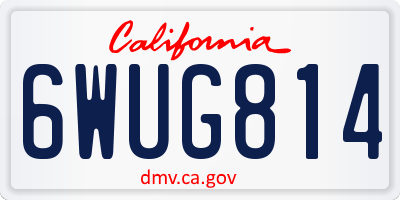 CA license plate 6WUG814