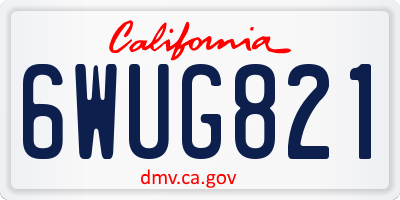 CA license plate 6WUG821
