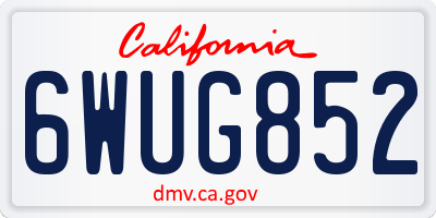 CA license plate 6WUG852