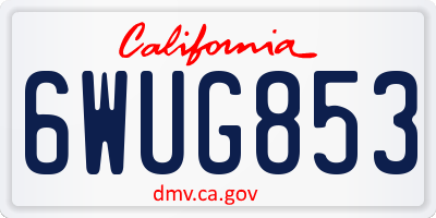 CA license plate 6WUG853