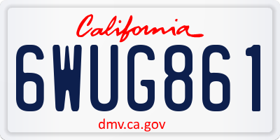 CA license plate 6WUG861