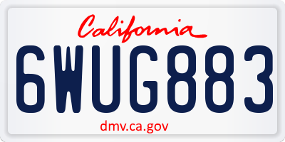 CA license plate 6WUG883