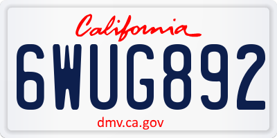 CA license plate 6WUG892