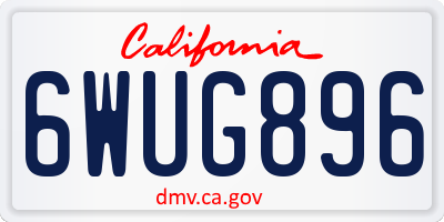 CA license plate 6WUG896