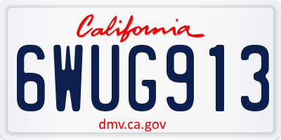 CA license plate 6WUG913