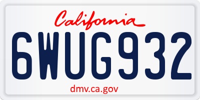 CA license plate 6WUG932