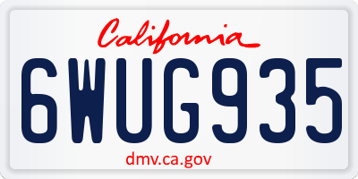 CA license plate 6WUG935