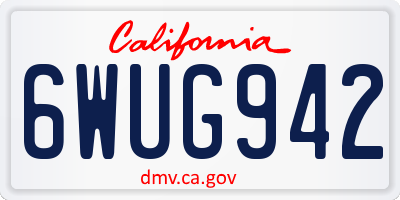 CA license plate 6WUG942
