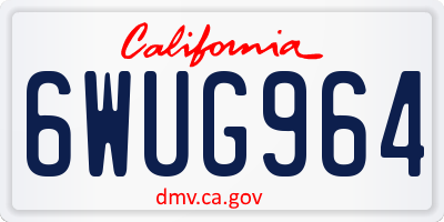 CA license plate 6WUG964