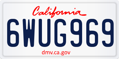 CA license plate 6WUG969
