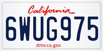 CA license plate 6WUG975