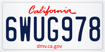 CA license plate 6WUG978