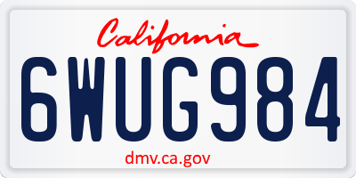 CA license plate 6WUG984