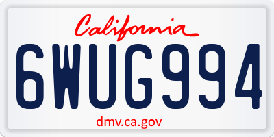 CA license plate 6WUG994