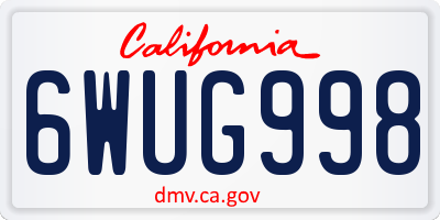 CA license plate 6WUG998