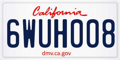 CA license plate 6WUH008