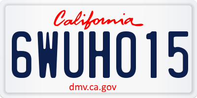 CA license plate 6WUH015