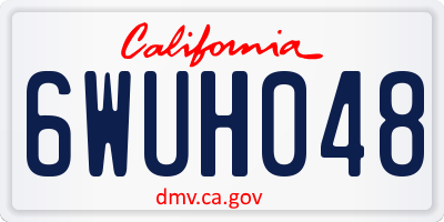 CA license plate 6WUH048