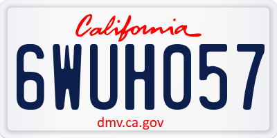 CA license plate 6WUH057
