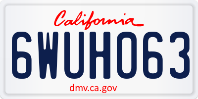CA license plate 6WUH063