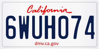CA license plate 6WUH074