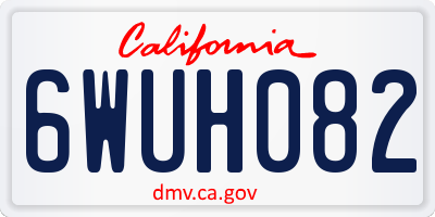 CA license plate 6WUH082