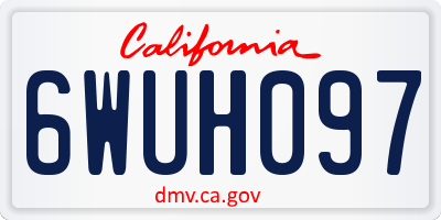 CA license plate 6WUH097