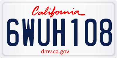 CA license plate 6WUH108