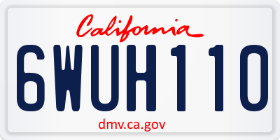 CA license plate 6WUH110