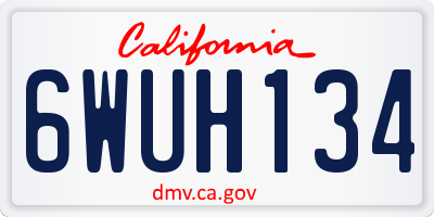 CA license plate 6WUH134