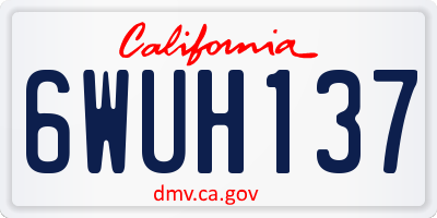 CA license plate 6WUH137