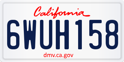 CA license plate 6WUH158