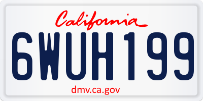 CA license plate 6WUH199