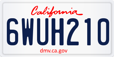 CA license plate 6WUH210