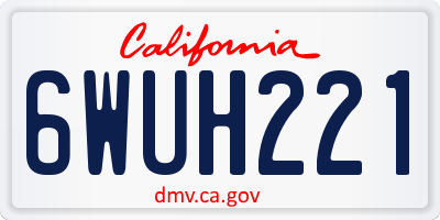 CA license plate 6WUH221