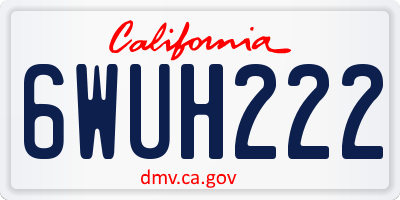CA license plate 6WUH222